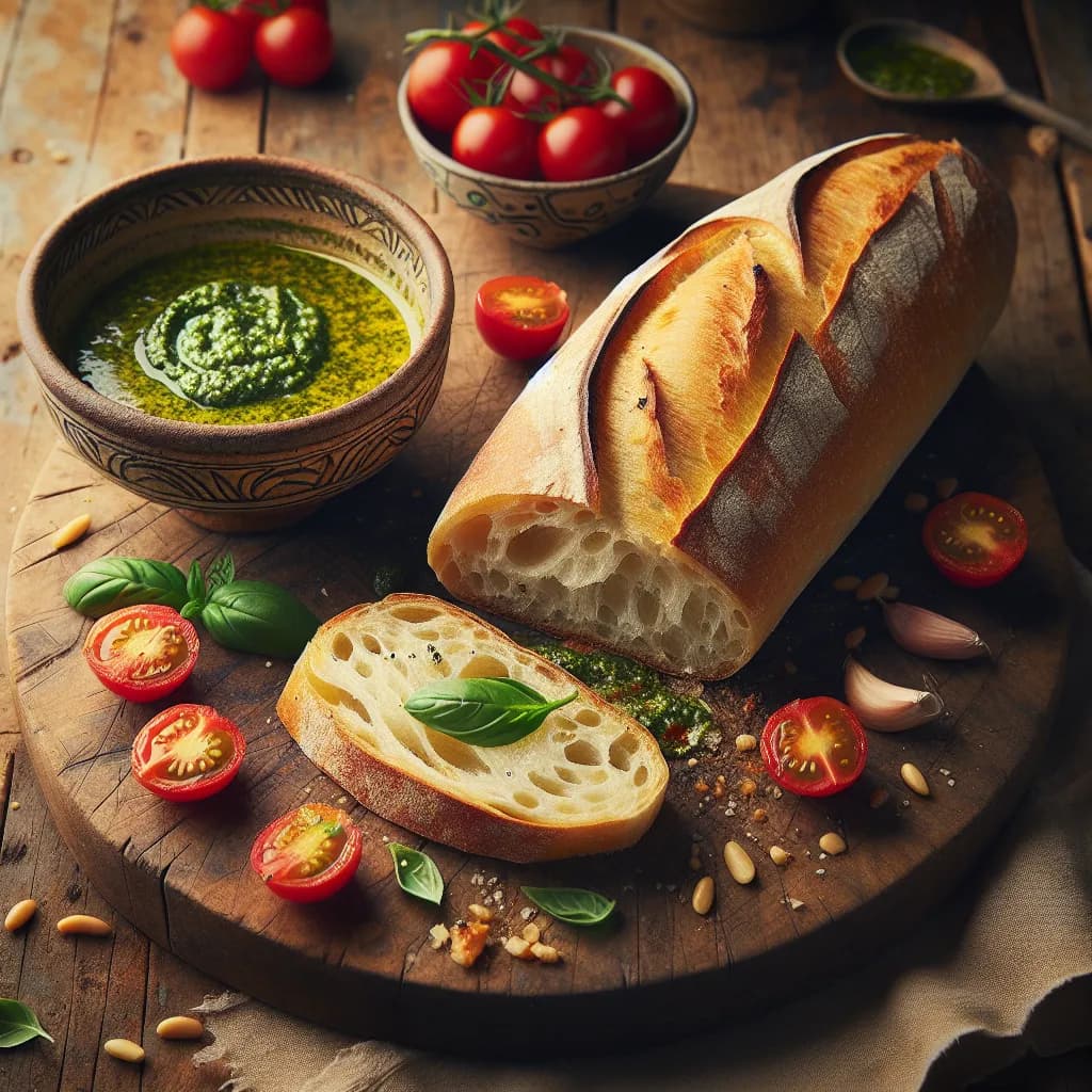 Baguette Francese con Pomodorini e Pesto