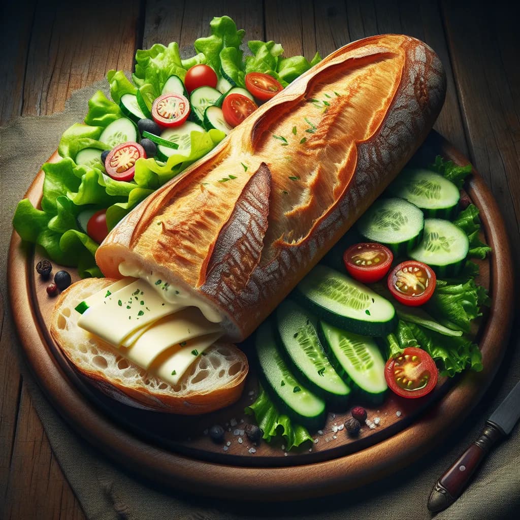 Baguette au Fromage et Salade