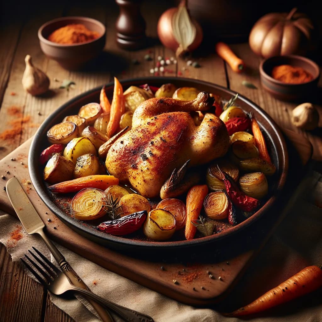 Baked Chicken with Paprika and Root Vegetables