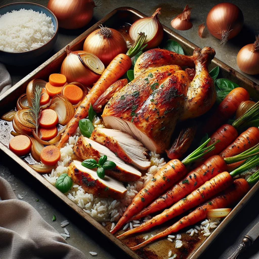 Baked Chicken with Rice and Vegetables