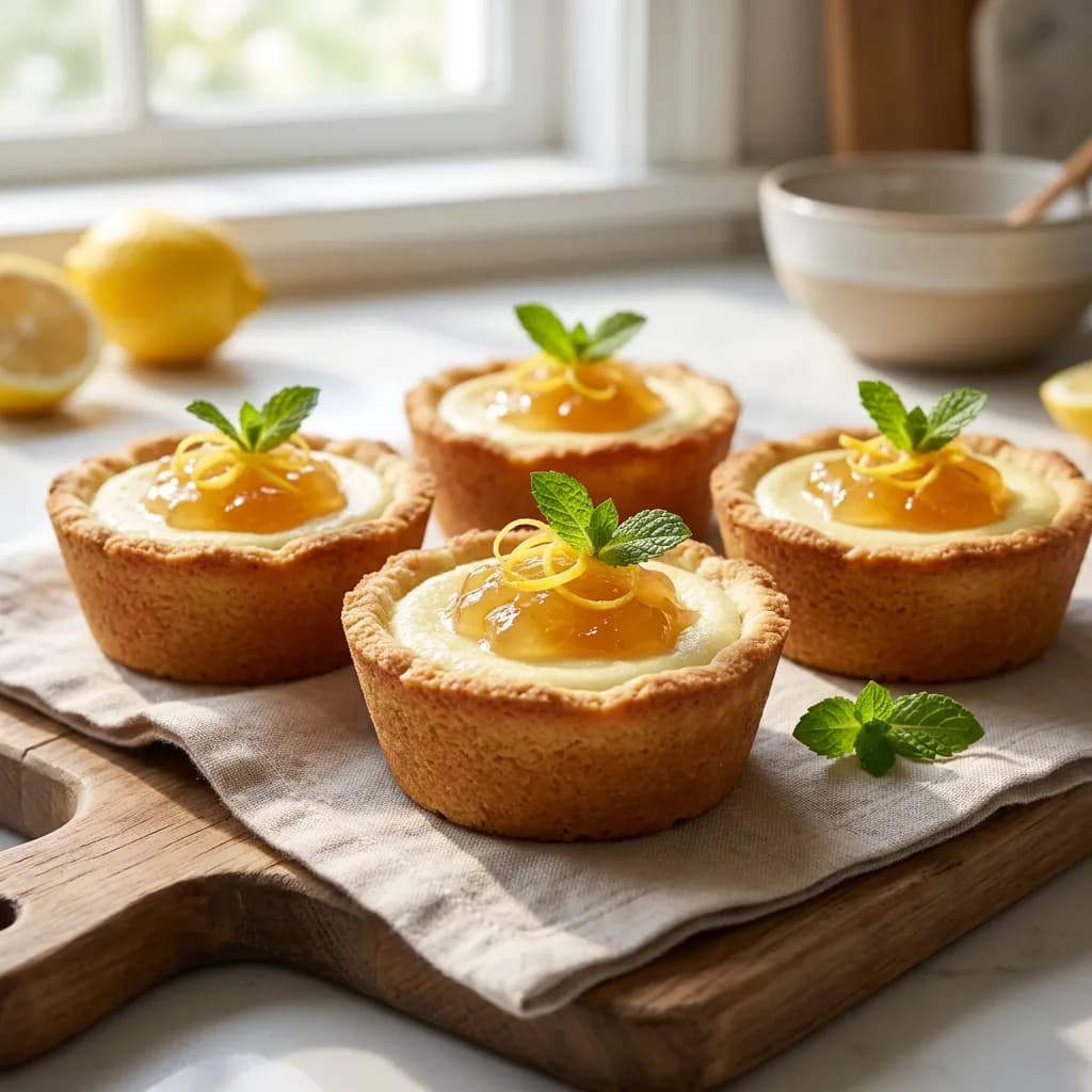 Baked Lemon Marmalade Ricotta Cups with Almond Crust