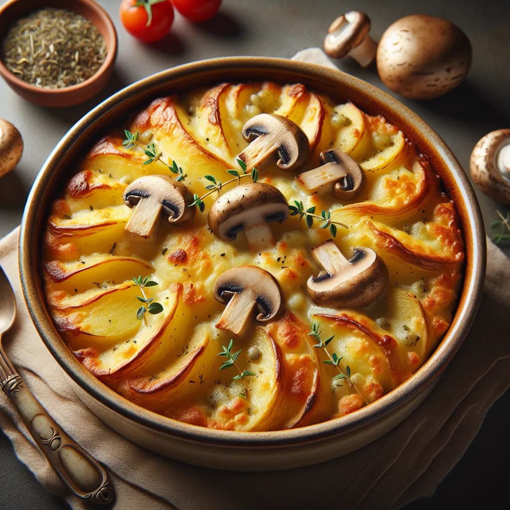 Baked Potato and Mushroom Casserole