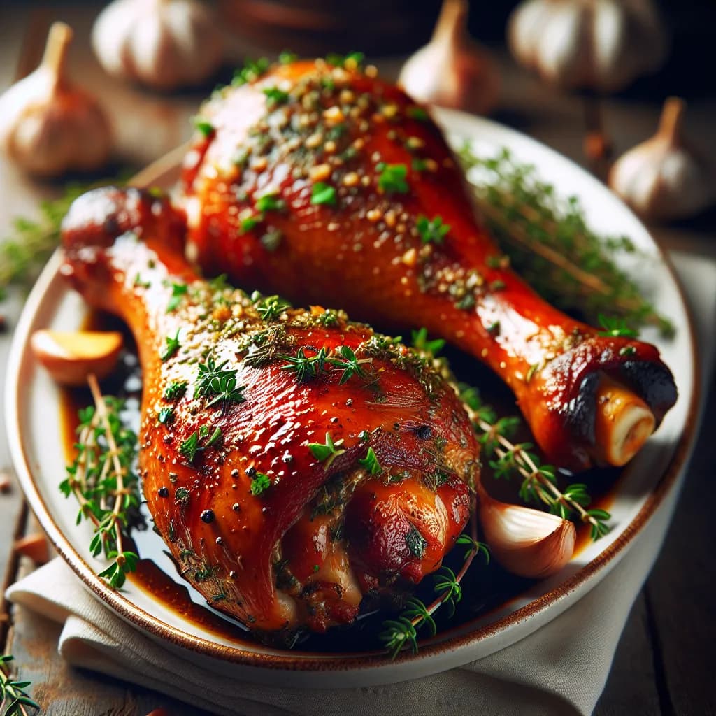 Baked Turkey Legs with Garlic and Herbs