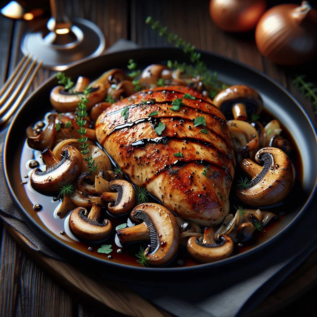 Balsamic Glazed Chicken with Mushrooms