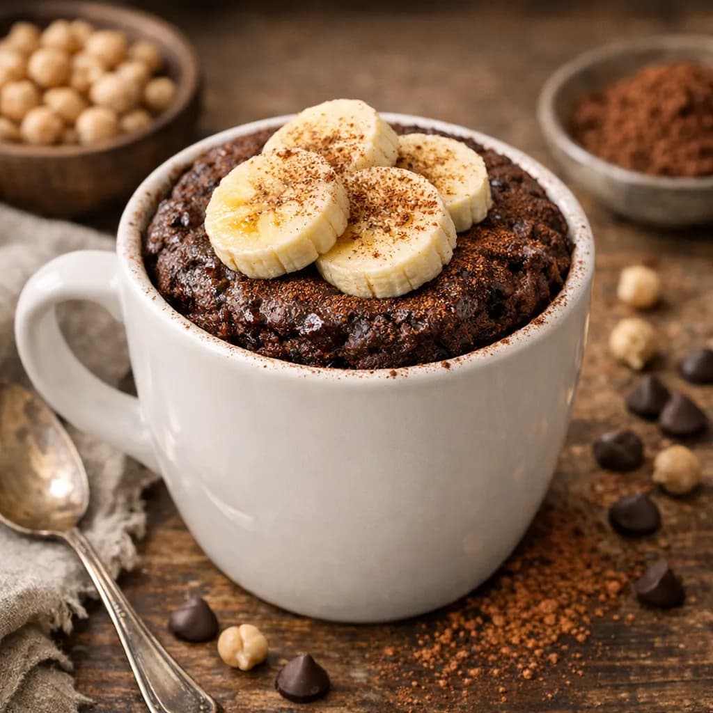 Banana Chocolate Chickpea Mug Cake