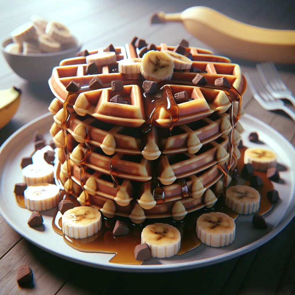 Banana Chocolate Chip Waffles