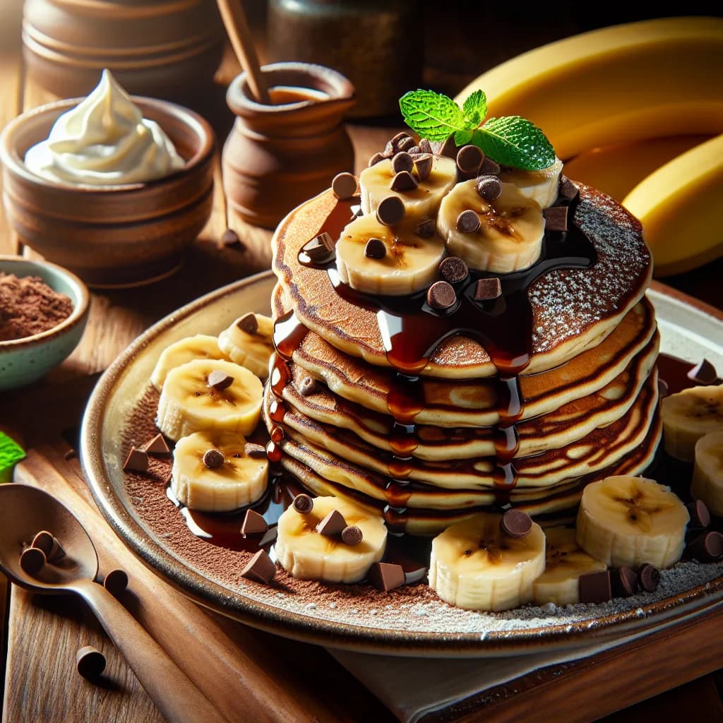 Banana Chocolate Pancakes