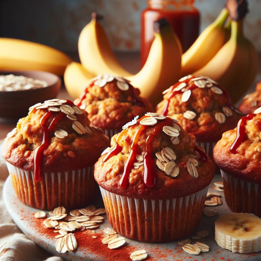 Banana Oat Muffins with a Spicy Twist