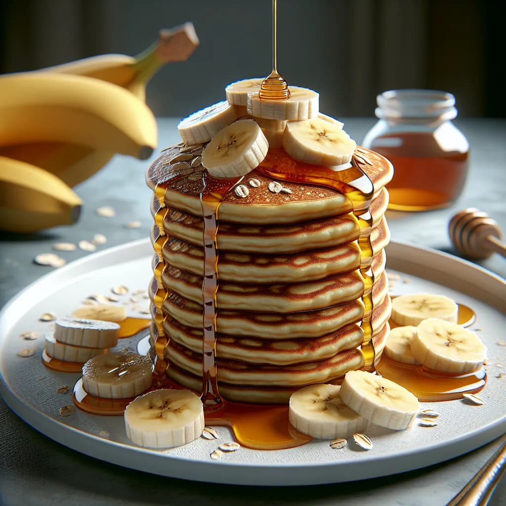 Banana Oat Protein Pancakes