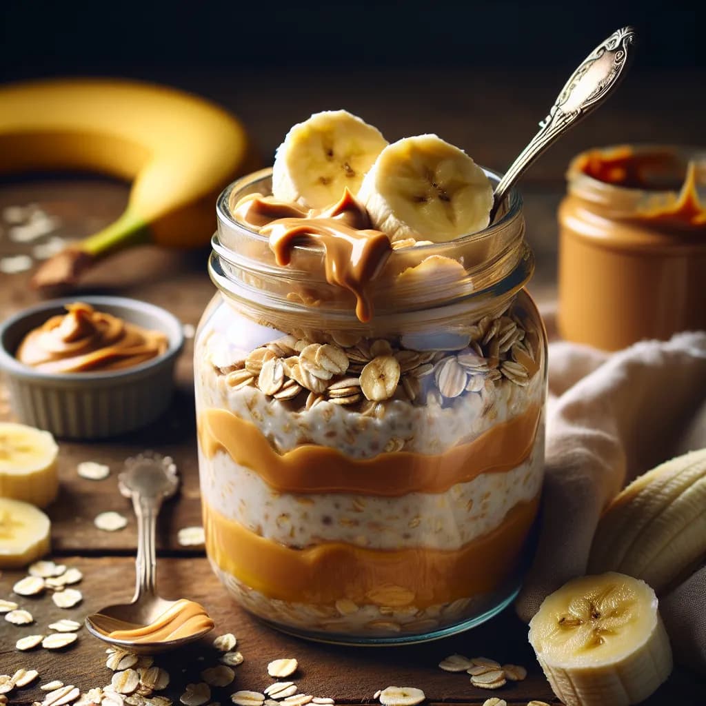 Banana Peanut Butter Overnight Oats