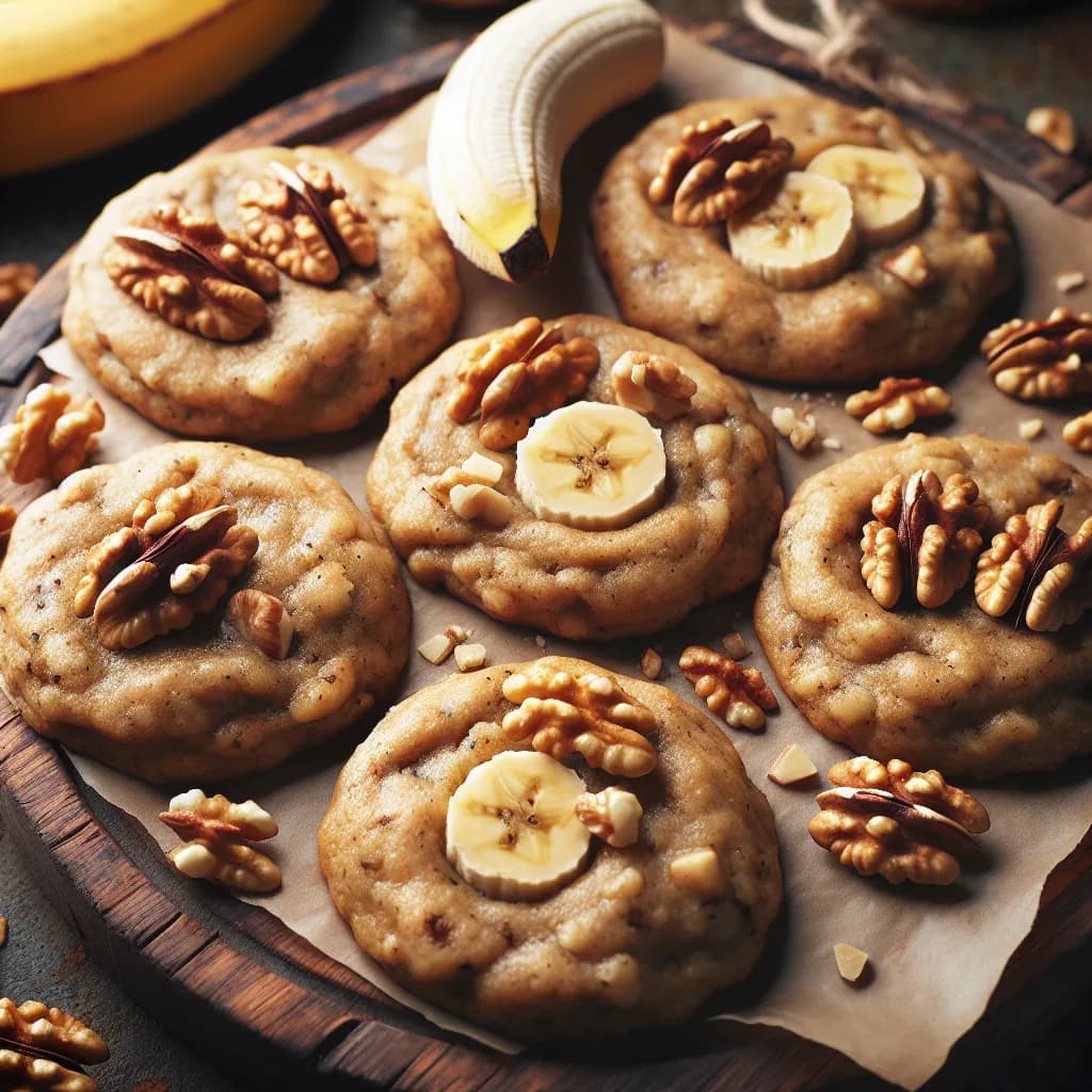 Banana Walnut Protein Cookies