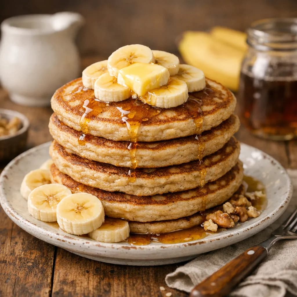 Banana Wheat Pancakes