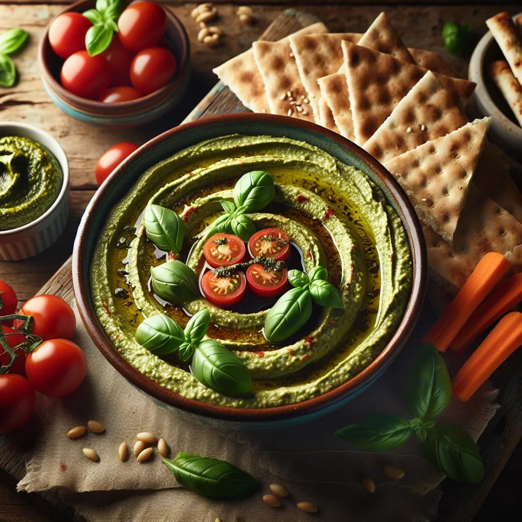 Basil Pesto Hummus
