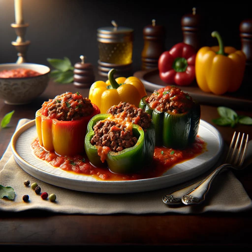 Beef Stuffed Bell Peppers