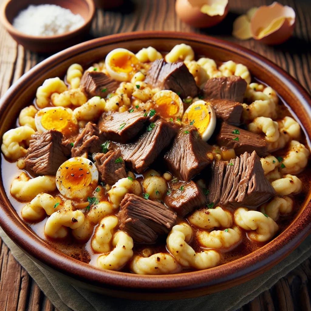 Beef and Egg Spätzle