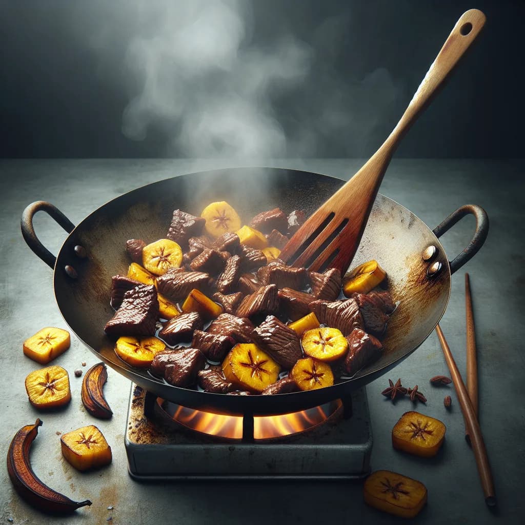 Beef and Plantain Stir-Fry