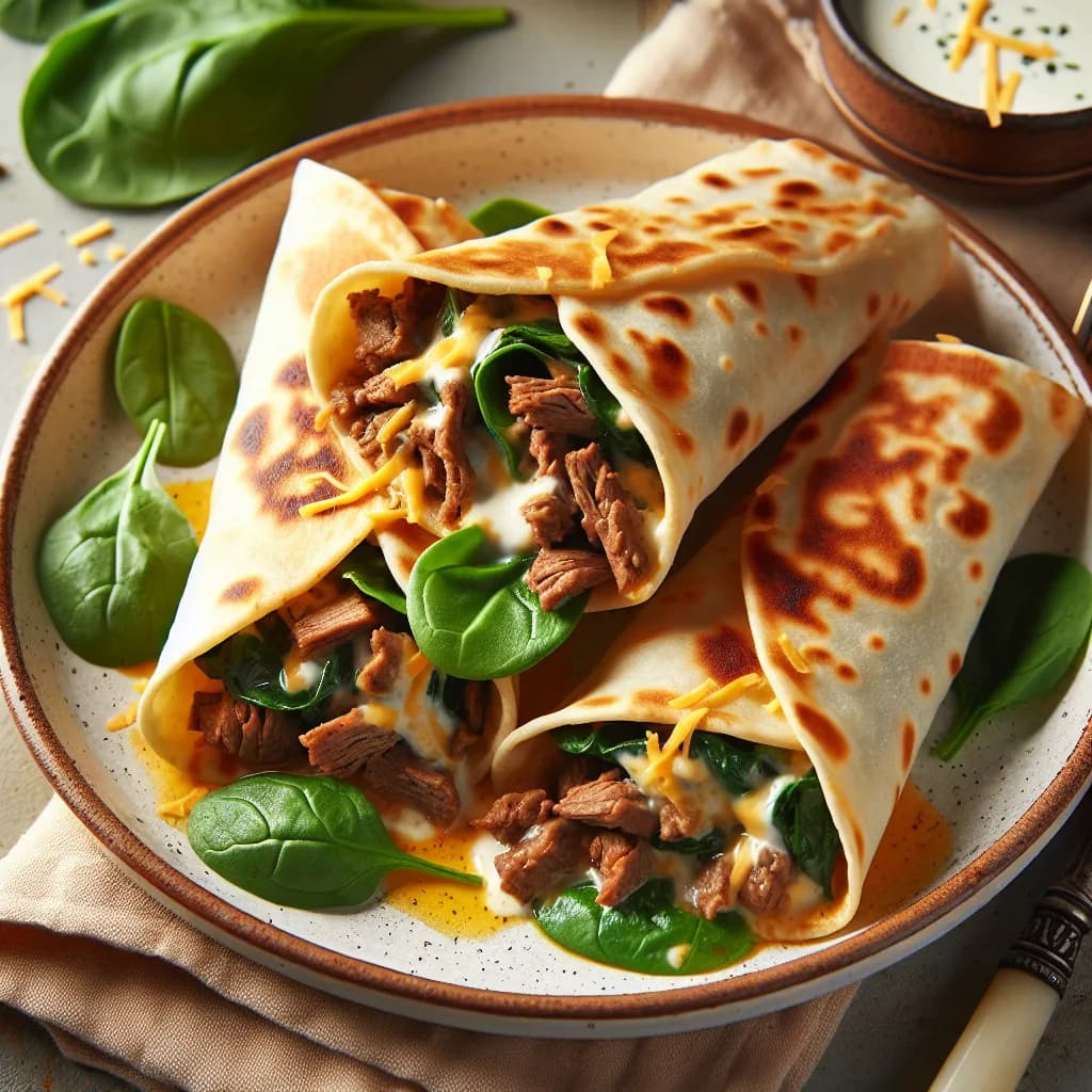 Beef and Spinach Stuffed Tortillas