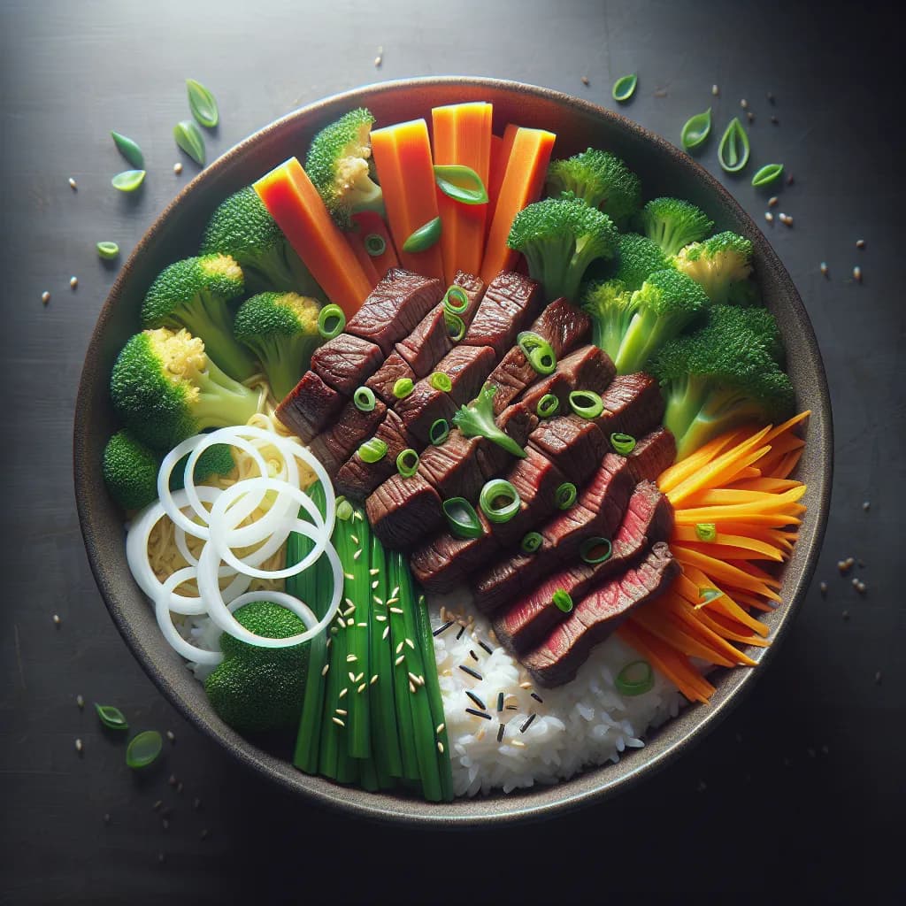 Beef and Vegetable Rice Bowl
