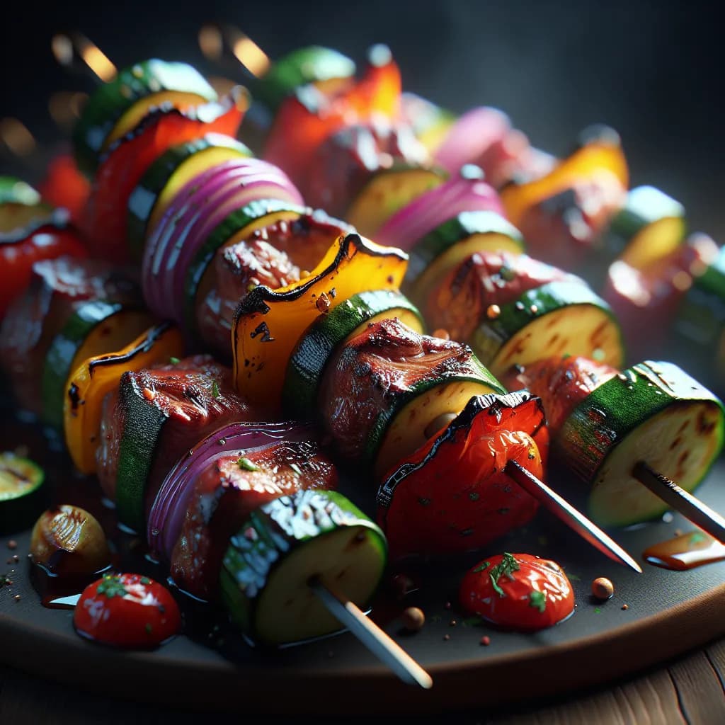Beef and Vegetable Skewers