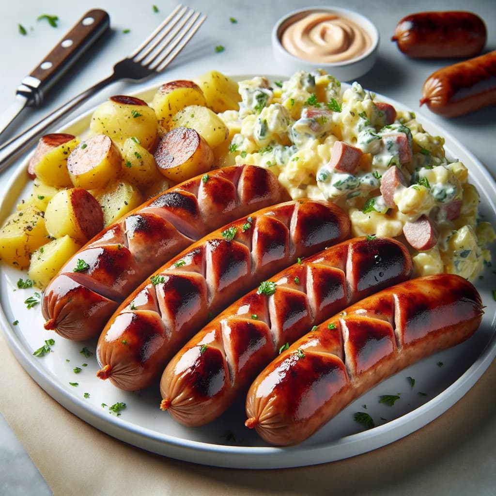Beer Brats with Potato Salad