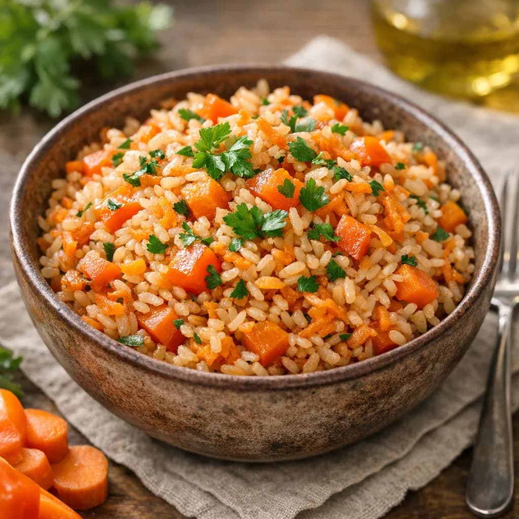 Bell Pepper and Carrot Vegetable Rice