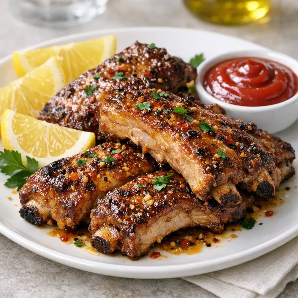 Bella Ribs con Salsa Piccante e Limone