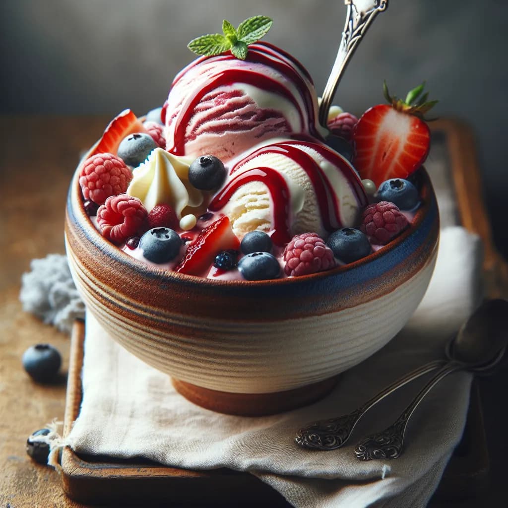 Berry Cheesecake Ice Cream Bowl