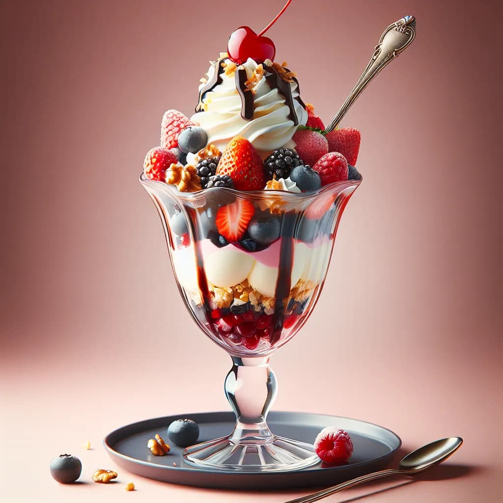 Berry Vanilla Ice Cream Sundae