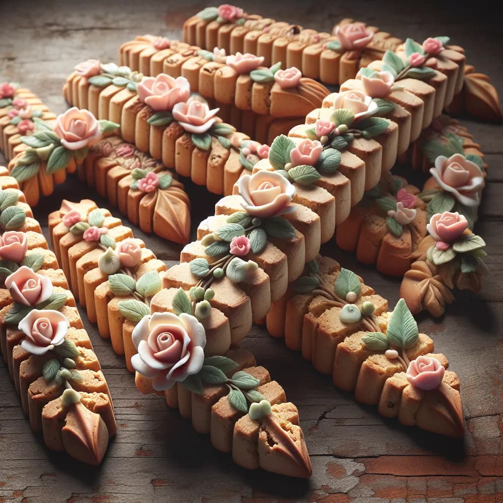 Biscotti Decorati con Roselline e Foglioline