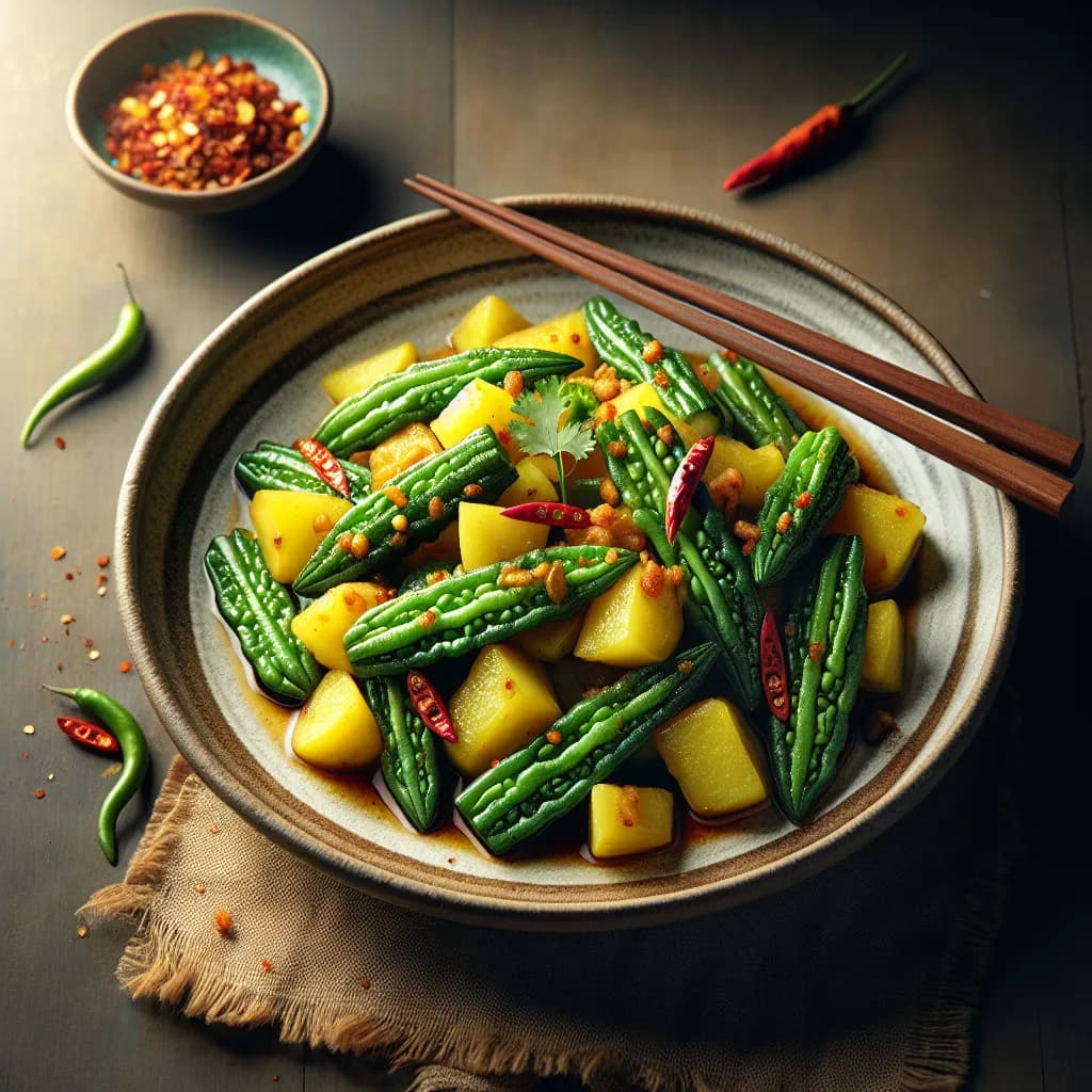 Bitter Gourd and Potato Stir Fry