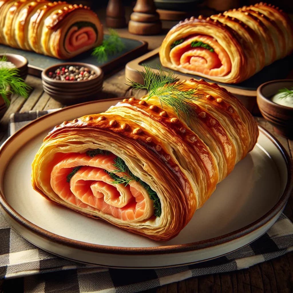 Blätterteig-Lachs-Röllchen