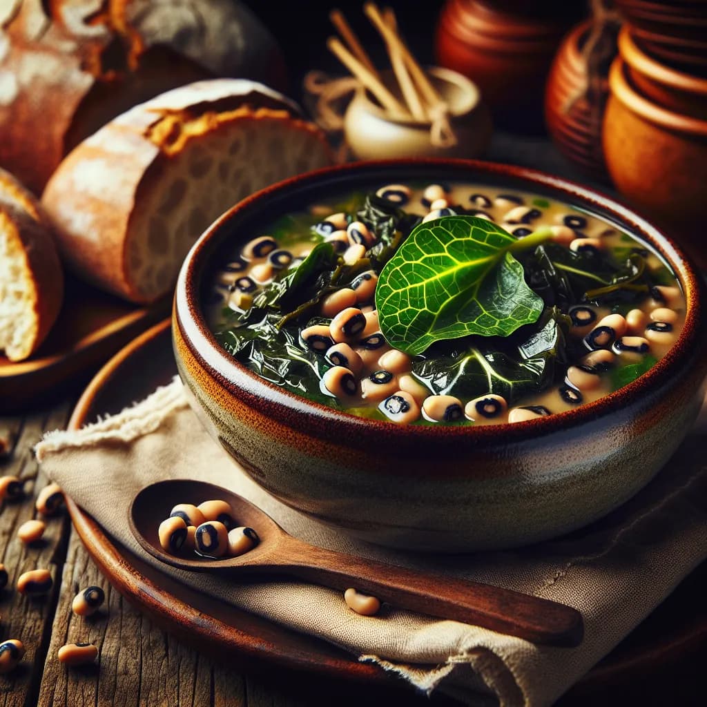 Black-Eyed Peas and Collard Greens Soup