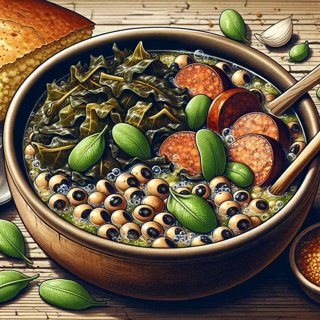 Black-Eyed Peas and Collard Greens Stew