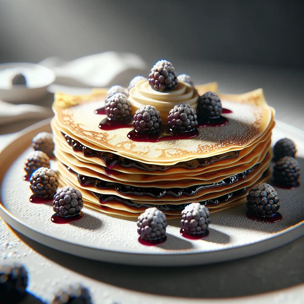 Blackberry Jam-Stuffed Crepes