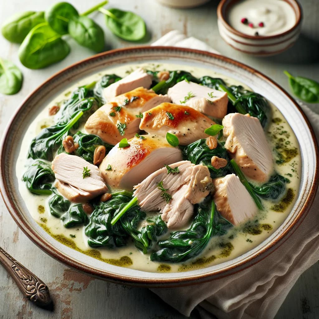 Blanquette de dinde aux épinards