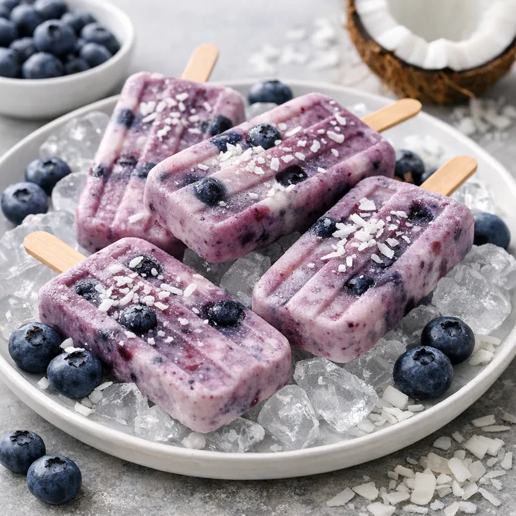 Blueberry Coconut Popsicles
