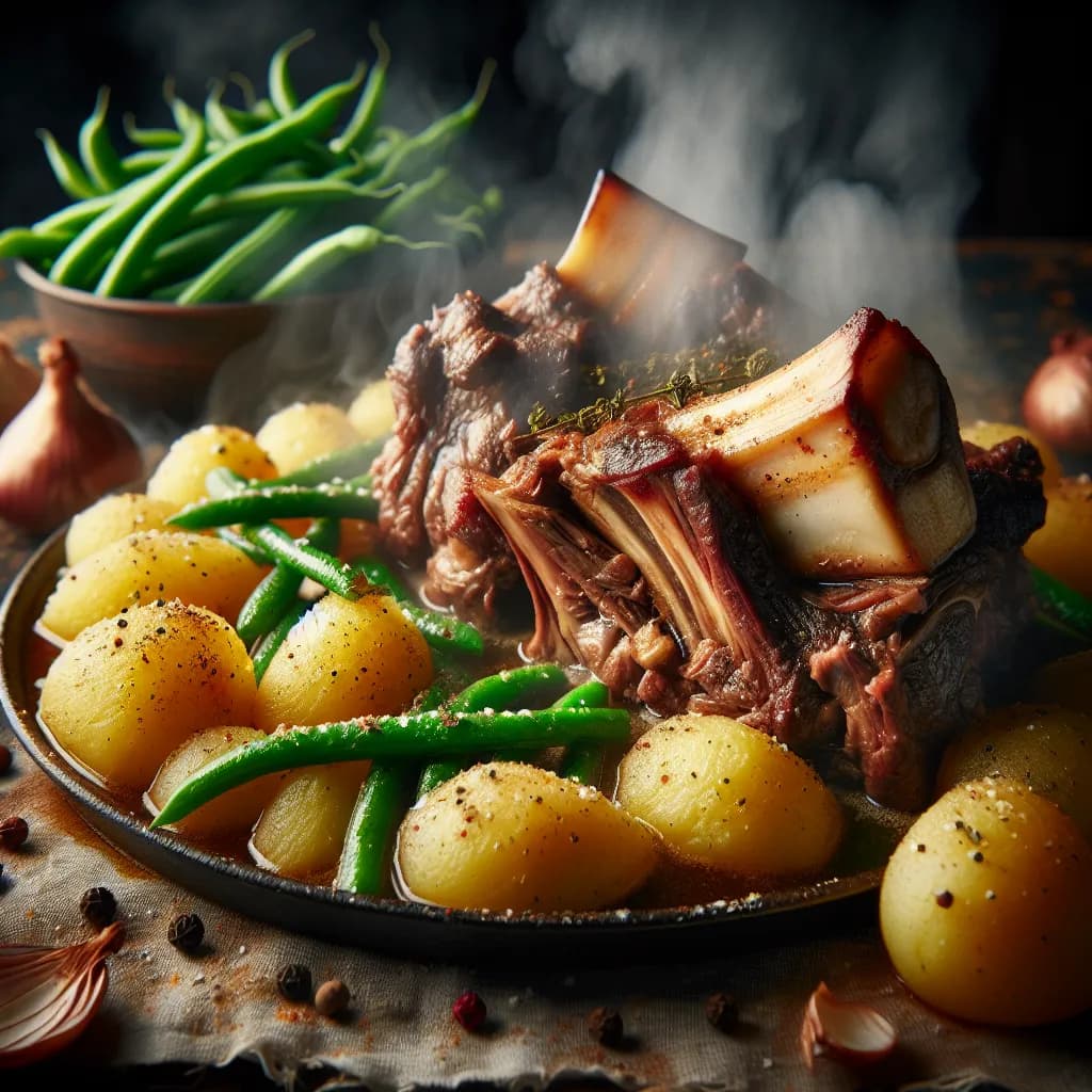 Braised Neckbones with Potatoes and Green Beans