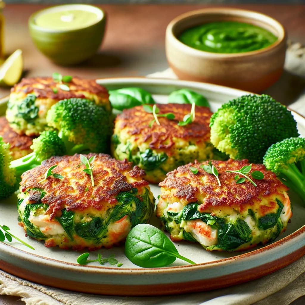 Broccoli and Spinach Crab Cakes