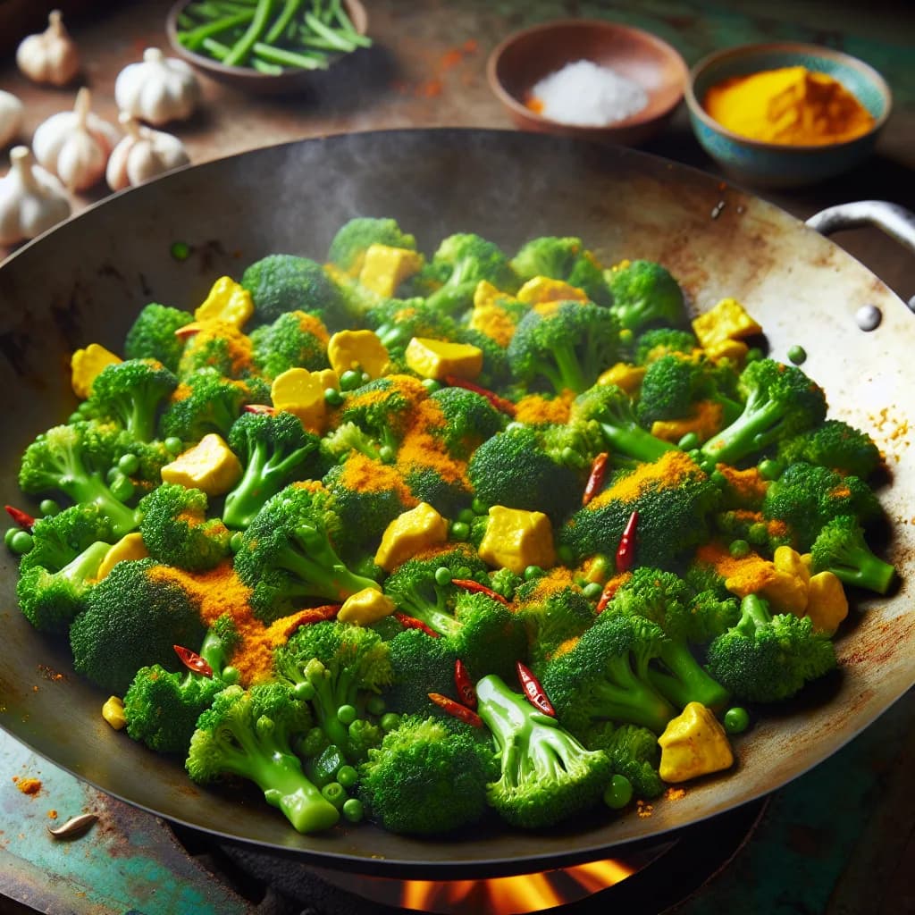 Broccoli and Turmeric Stir-Fry