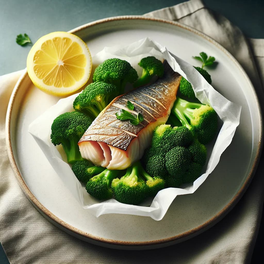 Brocoli et Poisson en Papillote