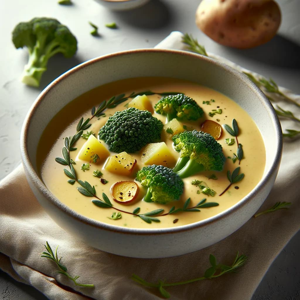 Brokkoli Creme Suppe mit Kartoffeln