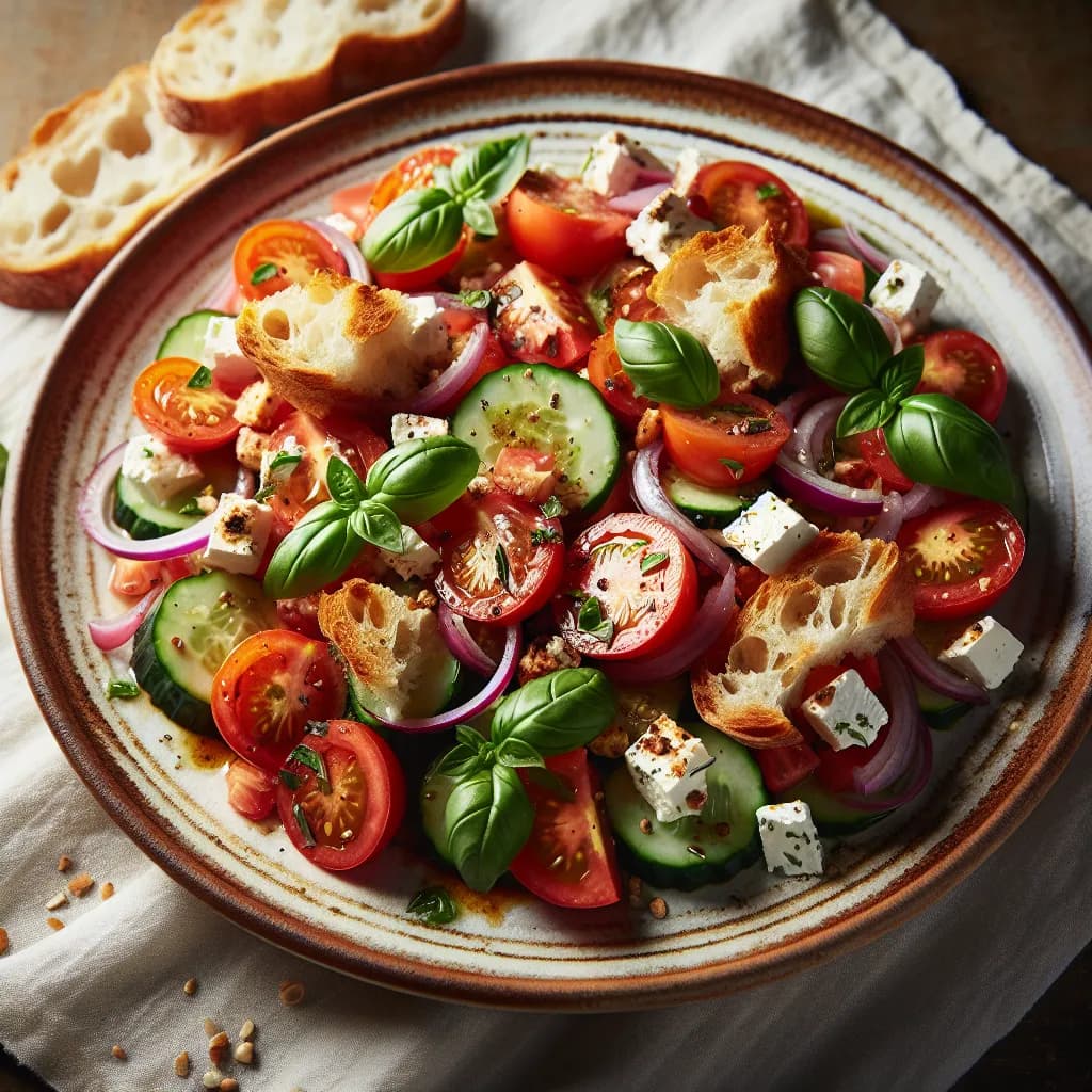 Brot-Salat mit Feta