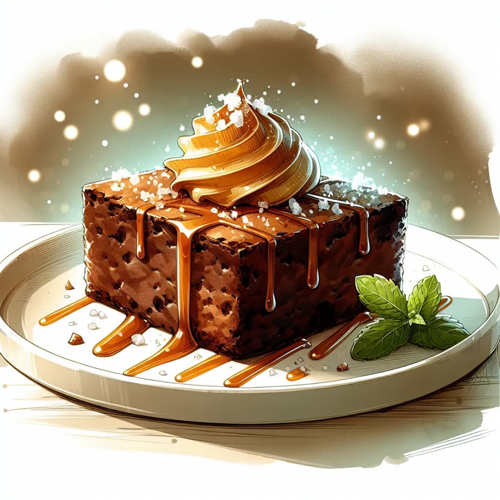Brownie con Spuma al Caramello Salato