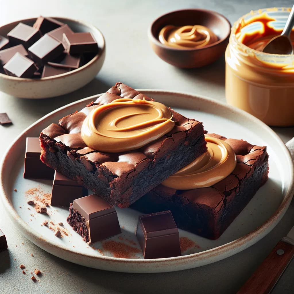 Brownies au Chocolat Noir et Beurre de Cacahuète