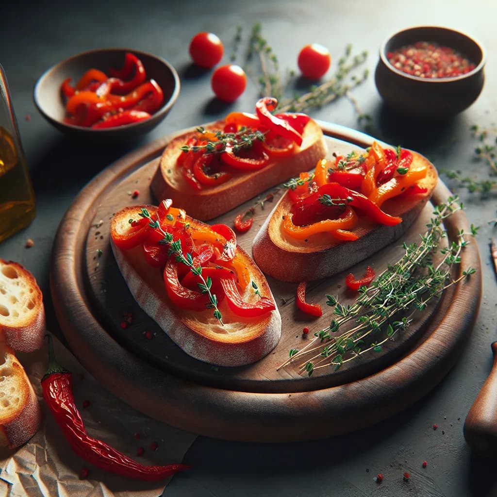 Bruschetta au Poivron Rouge