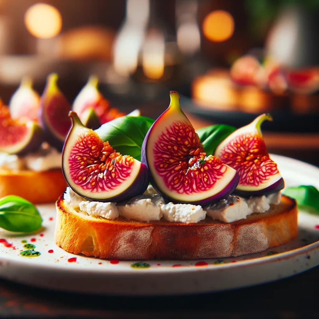 Bruschetta au fromage de chèvre et figues