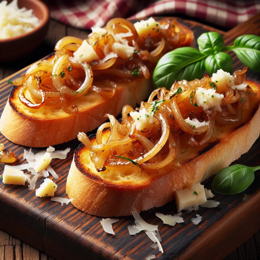 Bruschetta con Cipolla e Formaggio