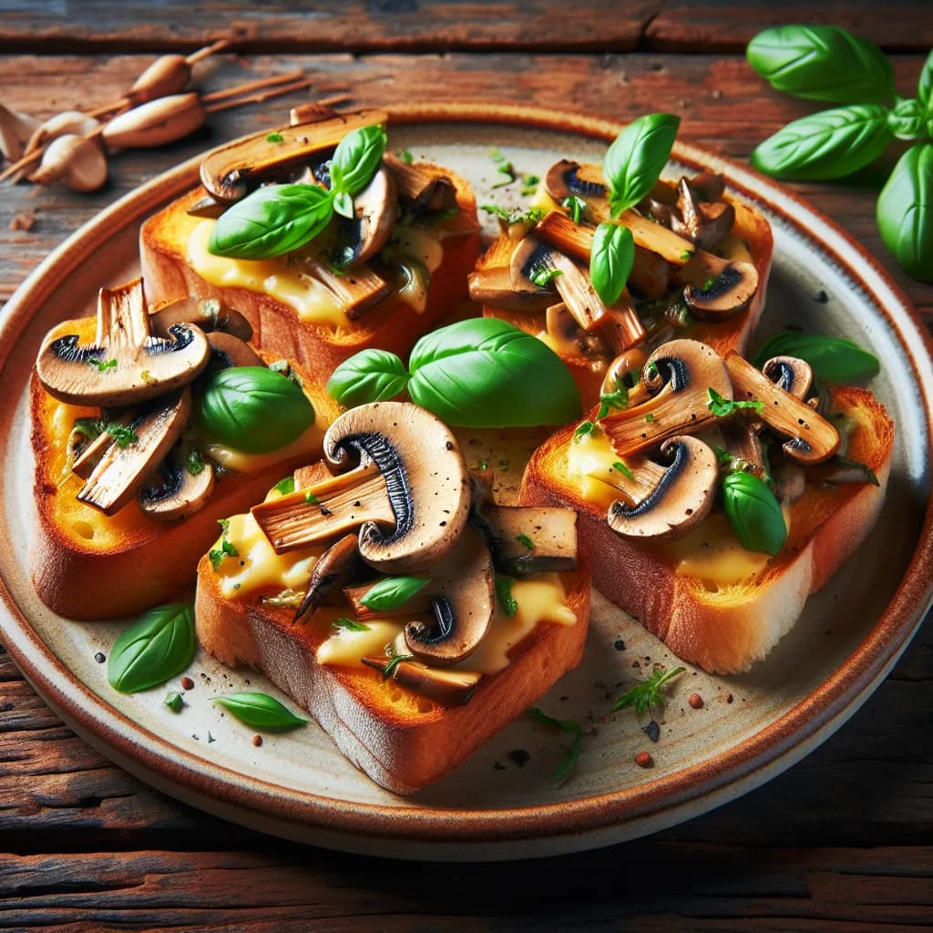 Bruschetta con Funghi e Formaggio