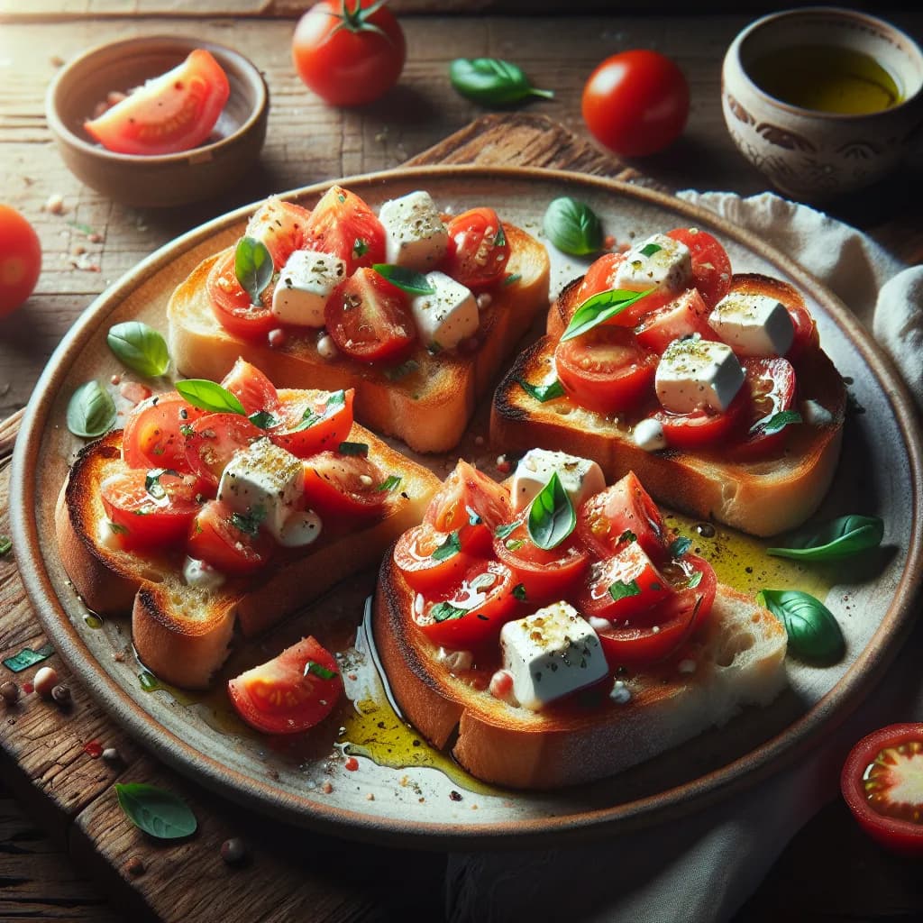 Bruschetta con Pomodorini e Mozzarella