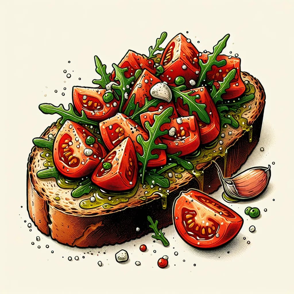 Bruschetta con Rucola e Pomodori